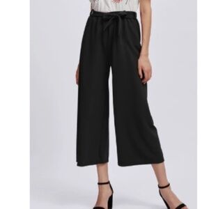 ROMWE  Self Tie Wide Leg Pants - S